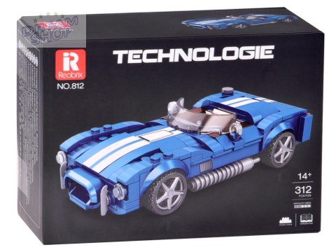 Klocki techniczne Sportowe auto NIEBIESKI klasyczny roadster 312-ele ZA5792