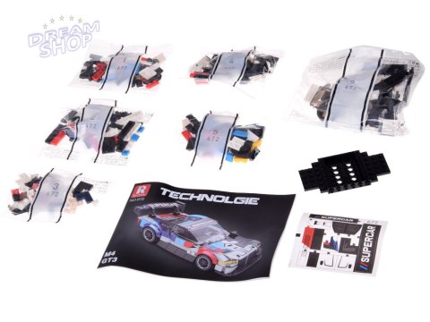 Klocki techniczne Superauto WYŚCIGOWE malowanie, spojler 363-ele ZA5780