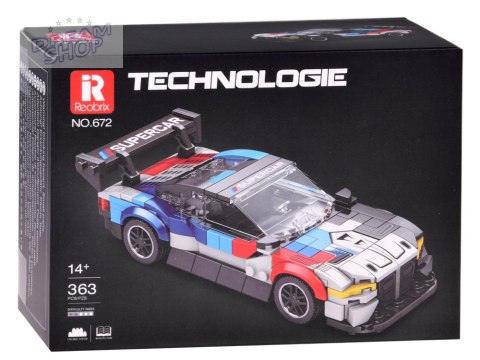 Klocki techniczne Superauto WYŚCIGOWE malowanie, spojler 363-ele ZA5780