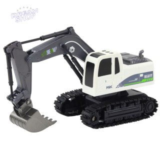 Koparka Gąsienicowa Zdalnie Sterowana RC Światła Dźwięki Biała 1:24