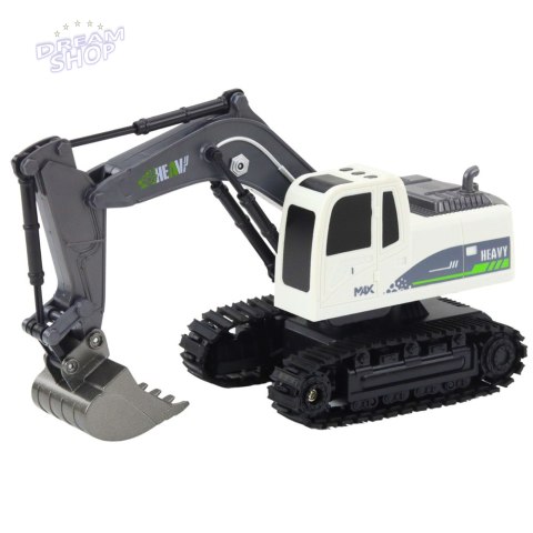 Koparka Gąsienicowa Zdalnie Sterowana RC Światła Dźwięki Biała 1:24