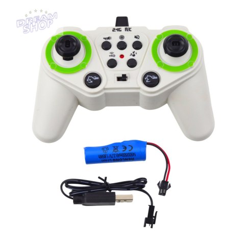 Koparka Gąsienicowa Zdalnie Sterowana RC Światła Dźwięki Biała 1:24