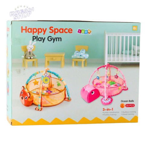 Mata Leżanka Kojec Dla Niemowlaka Basenik Zawieszki Kulki 20 szt 3w1 Lew