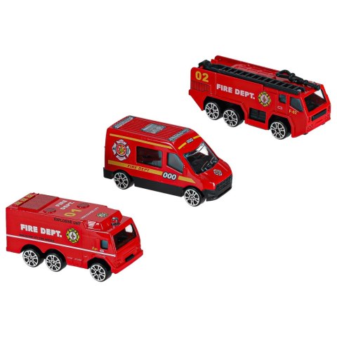 Samolot transporter z autami straż pożarna bok