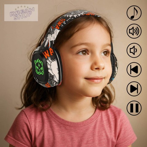 Słuchawki bezprzewodowe nauszne Bluetooth Gaming Sport czarne