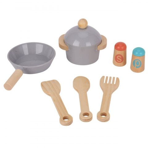 TOOKY TOY Duża Drewniana Kuchnia dla Dzieci 10 el.