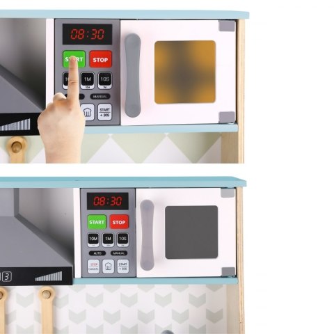 TOOKY TOY Duża Drewniana Kuchnia dla Dzieci 10 el.