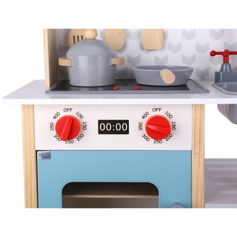 TOOKY TOY Duża Drewniana Kuchnia dla Dzieci 10 el.