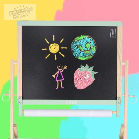 Tablica drewniana LULILO Kredo akcesoria kredy markery magnesy kosze 110cm