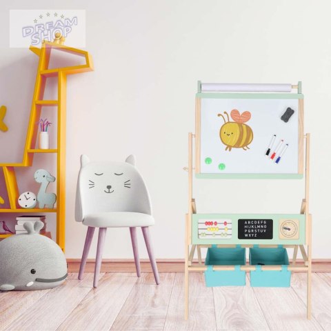 Tablica drewniana LULILO Kredo akcesoria kredy markery magnesy kosze 110cm