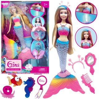 WOOPIE Lalka Syrenka Gina Magiczna Tęczowa z Akcesoriami