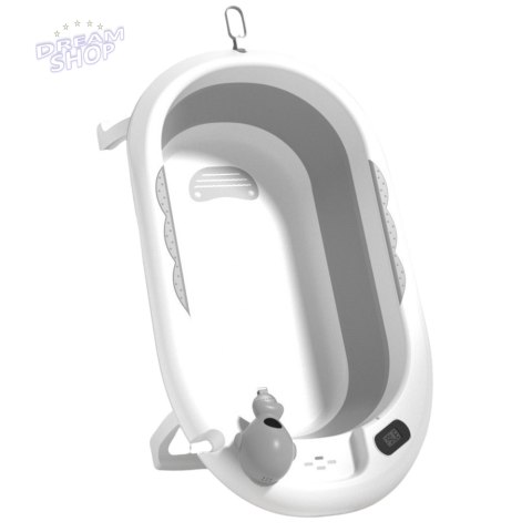 Wanienka Z Termometrem Dla Niemowląt Składana Materac W Gwiazdki Szara