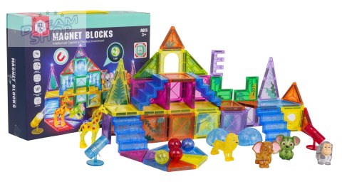Zestaw Klocków Magnetycznych 3D ZOO 64el.