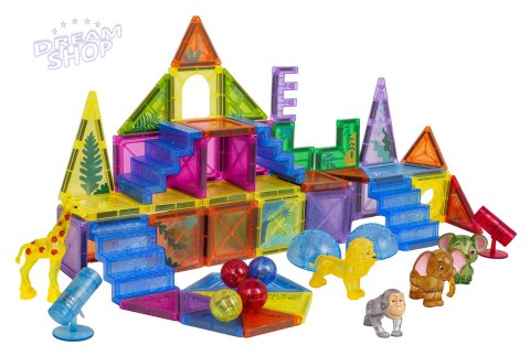 Zestaw Klocków Magnetycznych 3D ZOO 64el.