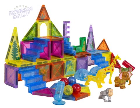 Zestaw Klocków Magnetycznych 3D ZOO 64el.