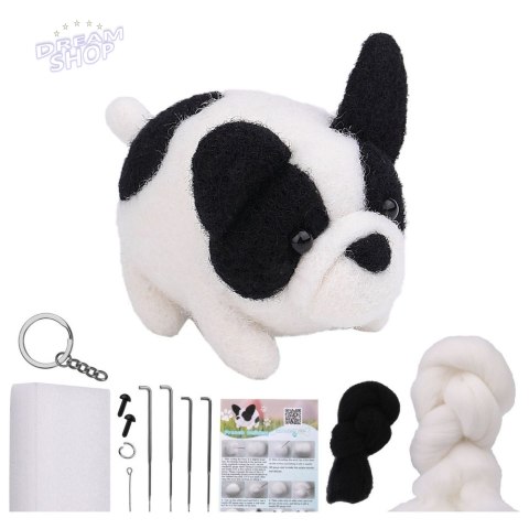 Zestaw Kreatywny Do Filcowania DIY Kotek Brązowo-Biały