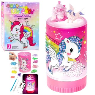 Zestaw Kreatywny Jednorożec W Słoiku Diamenty Lampka Nocna Pilot DIY