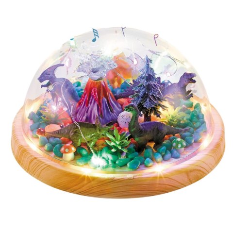 Zestaw Kreatywny Terrarium z Dinozaurami Lampka Nocna Kopuła Dźwięki DIY