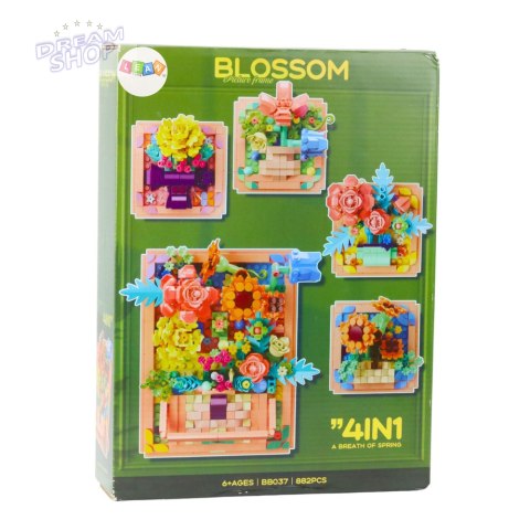 Klocki Konstrukcyjne Kwiaty w Ramce Kompozycje 4w1 882 el.