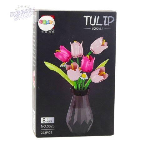 Klocki Konstrukcyjne Tulipany W Wazonie Bukiet 223 el.