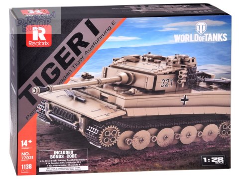 Klocki konstrukcyjne czołg TIGER I World of Tanks 1138ele 1:28 ZA5807