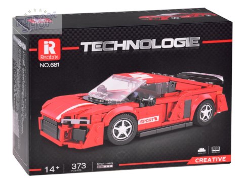 Klocki techniczne Auto CZERWONE w stylu sportowego coupe 373-ele ZA5782