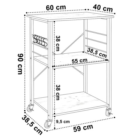 Regał na kółkach SAMBOR rustic