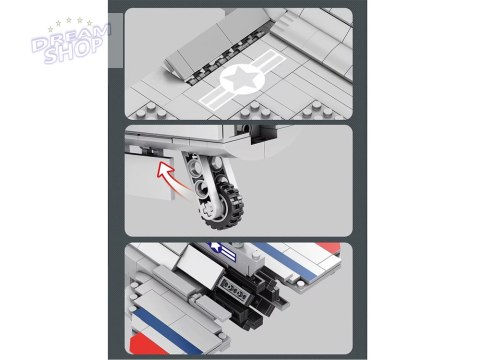 Reobrix Klocki konstrukcyjne samolot myśliwiec F16 1337ele ZA5801