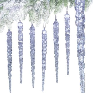 SOPLE LODU KRYSZTAŁOWE DEKORACJA WISZĄCA 25 CM 6 SZT