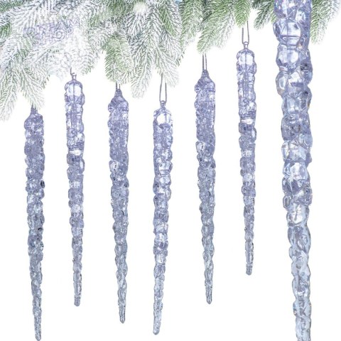 SOPLE LODU KRYSZTAŁOWE DEKORACJA WISZĄCA 25 CM 6 SZT