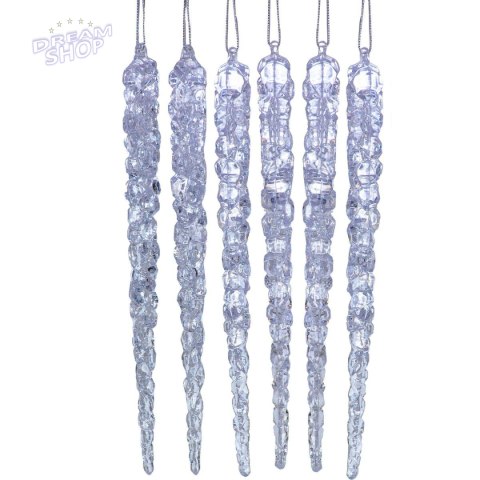 SOPLE LODU KRYSZTAŁOWE DEKORACJA WISZĄCA 25 CM 6 SZT