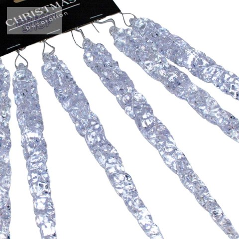 SOPLE LODU KRYSZTAŁOWE DEKORACJA WISZĄCA 25 CM 6 SZT