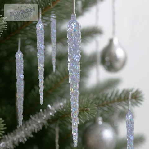 SOPLE LODU OPALIZUJĄCE DEKORACJA WISZĄCA 25 CM 6 SZT