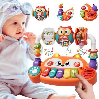 WOOPIE BABY Interaktywne Pianino Edukacyjne Sensoryczne Lisek LED Grzechotki