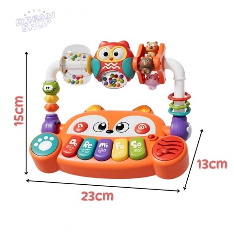 WOOPIE BABY Interaktywne Pianino Edukacyjne Sensoryczne Lisek LED Grzechotki