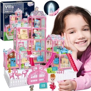 WOOPIE Domek dla Lalek Villa z Akcesoriami i Lalką Podświetlany 275el.