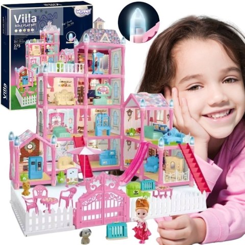 WOOPIE Domek dla Lalek Villa z Akcesoriami i Lalką Podświetlany 275el.