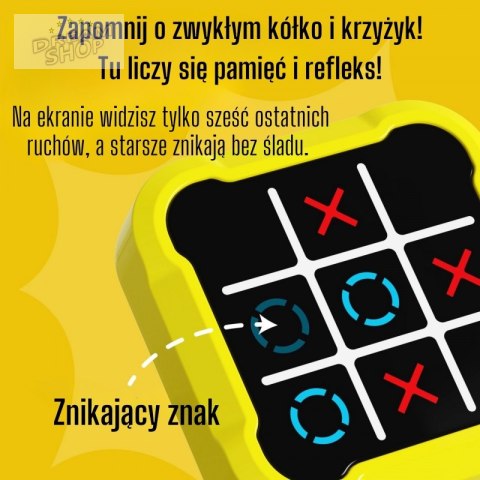 WOOPIE Gra Elektroniczna Kółko i Krzyżyk Logiczna Edukacyjna 4w1