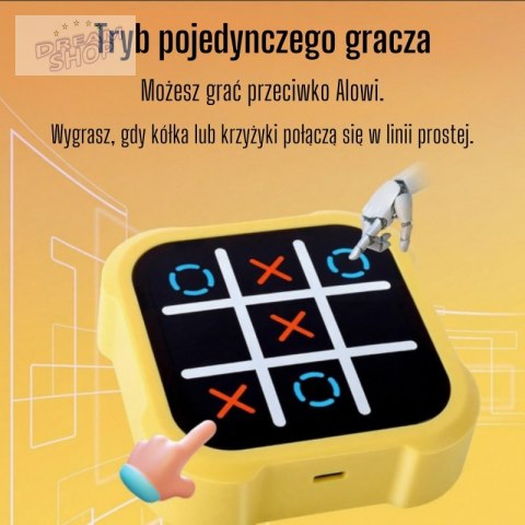 WOOPIE Gra Elektroniczna Kółko i Krzyżyk Logiczna Edukacyjna 4w1