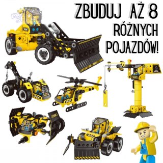 WOOPIE Klocki Konstrukcyjne Zbuduj Pojazdy Budowlane 8 Modeli STEAM