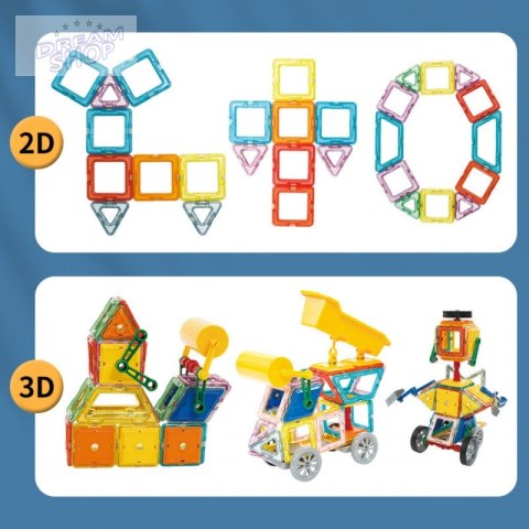 WOOPIE Klocki Magnetyczne 3D Pojazdy Zestaw 80el.