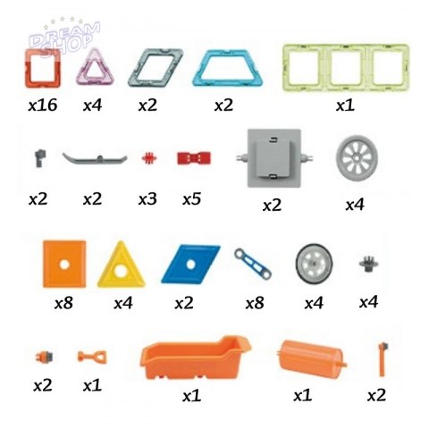 WOOPIE Klocki Magnetyczne 3D Pojazdy Zestaw 80el.