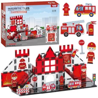 WOOPIE Klocki Magnetyczne 3D Zestaw Straż Pożarna 48el.
