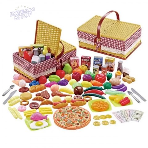 WOOPIE Kosz Piknikowy Owoce Warzywa Fast Food Zestaw XXL 103el.