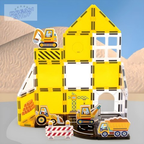 WOOPIE Magneyczne Klocki Konstrukcyjne Plac Budowy STEAM 47 el.