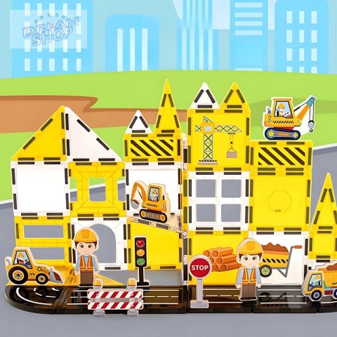 WOOPIE Magneyczne Klocki Konstrukcyjne Plac Budowy STEAM 47 el.