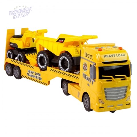 WOOPIE Samochód Laweta z Pojazdami Budowlanymi