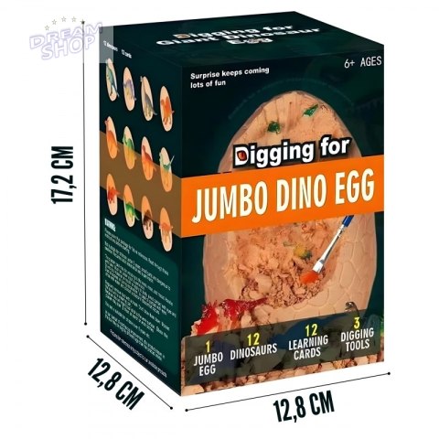 WOOPIE Wykopalisko Jajko Dinozaura Zestaw Archeologa do Rozkopania 12 Dinozaurów