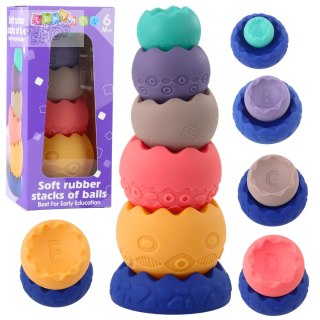 Zestaw Edukacyjny Miękkie Jajka Piłki Z Cyframi Sensoryczne Wieża 6 szt.