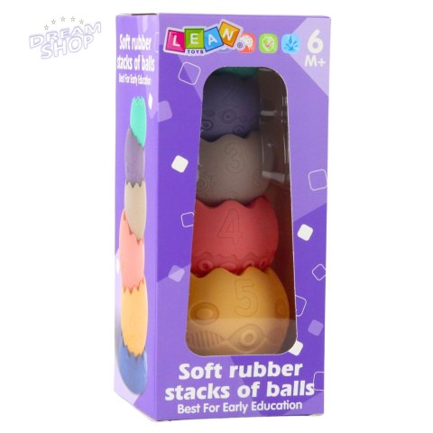 Zestaw Edukacyjny Miękkie Jajka Piłki Z Cyframi Sensoryczne Wieża 6 szt.